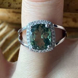 Green Labradorite Sterling Silver Ring Size 6